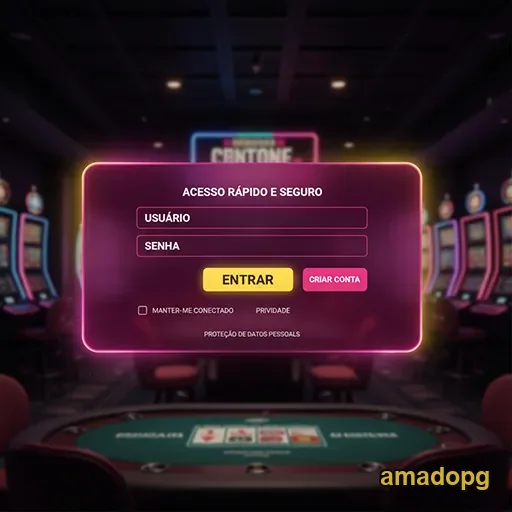 Ilustração de Acesse o Casino Online Amadopg com Login Rápido e Seguro
